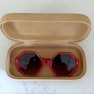 Authentic Red Chloe 48mm sunglasses with case
